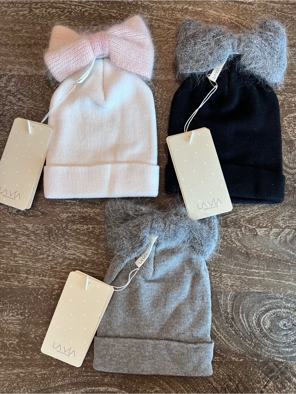Toddler/Little kid Knit Bow Beanie set of 3